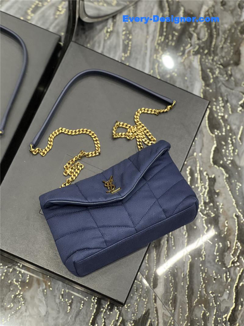 Y51 loulou puffer small denim shoulder bag