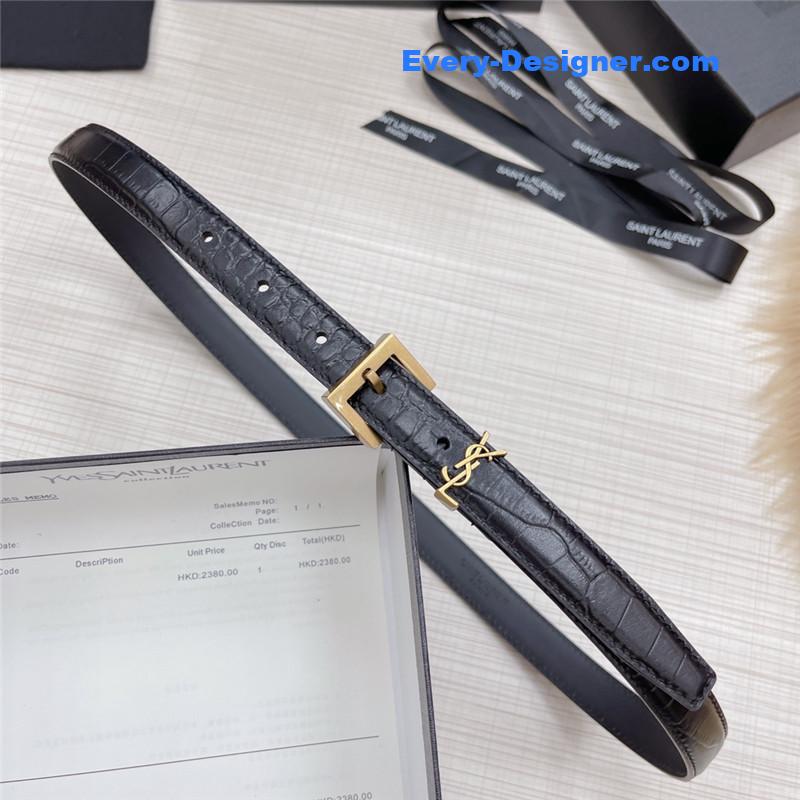 Y51 crocodile grain top layer leather belt