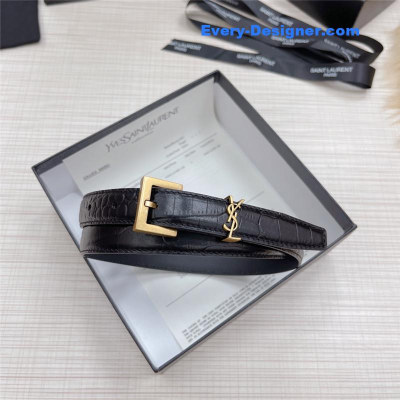 Y51 crocodile grain top layer leather belt
