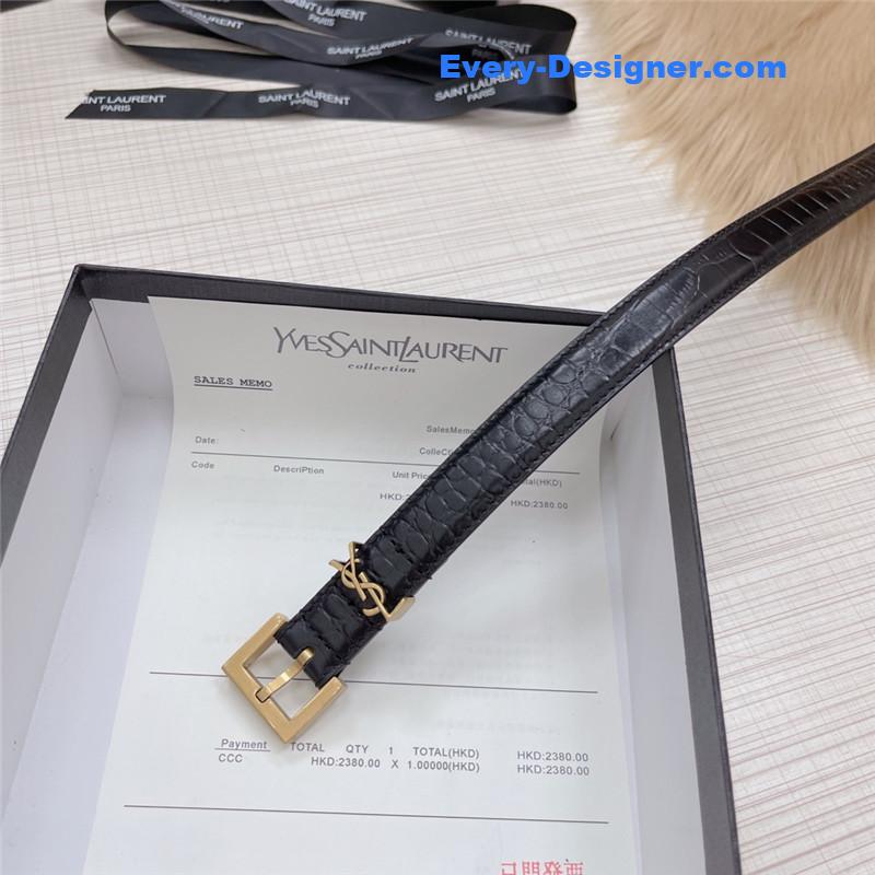 Y51 crocodile grain top layer leather belt