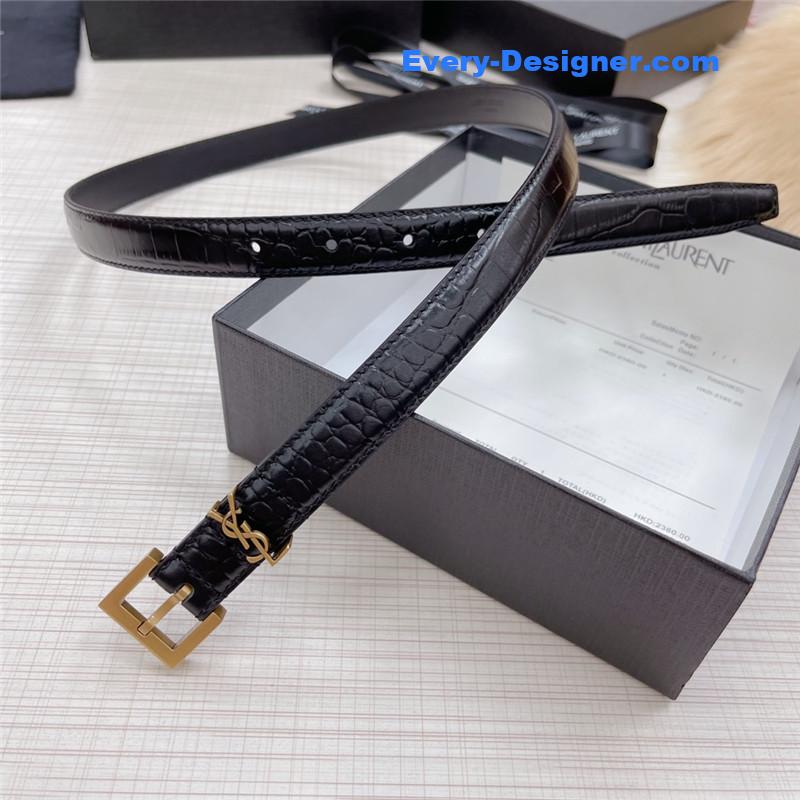 Y51 crocodile grain top layer leather belt