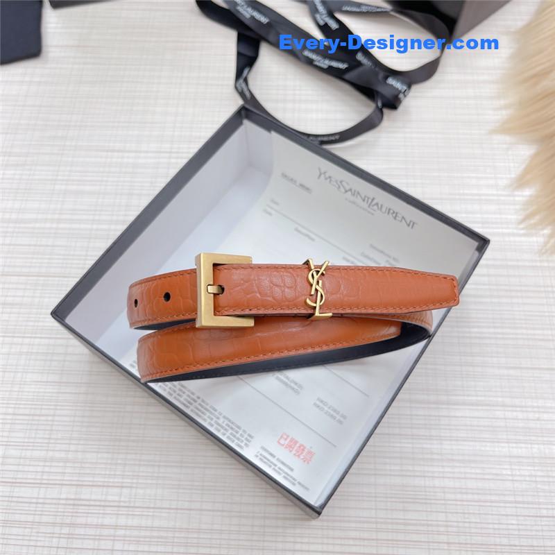 Y51 crocodile grain top layer leather belt