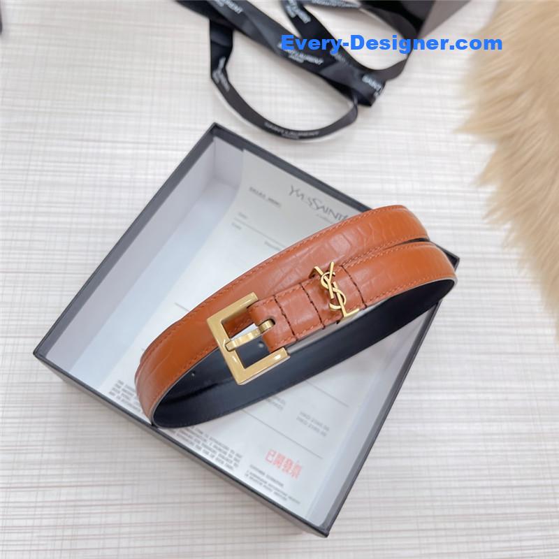 Y51 crocodile grain top layer leather belt