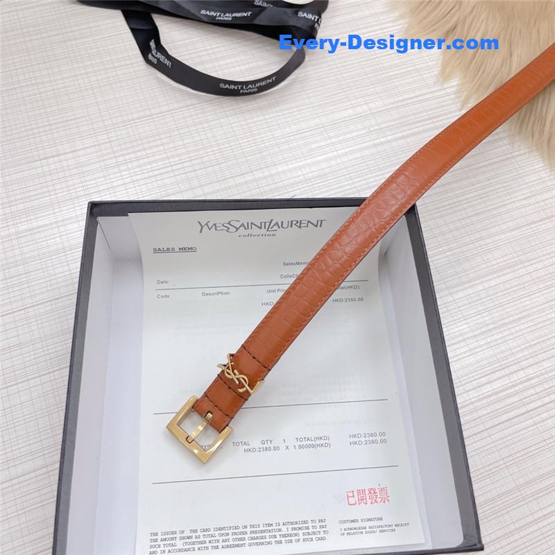 Y51 crocodile grain top layer leather belt