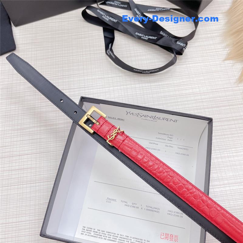 Y51 crocodile grain top layer leather belt