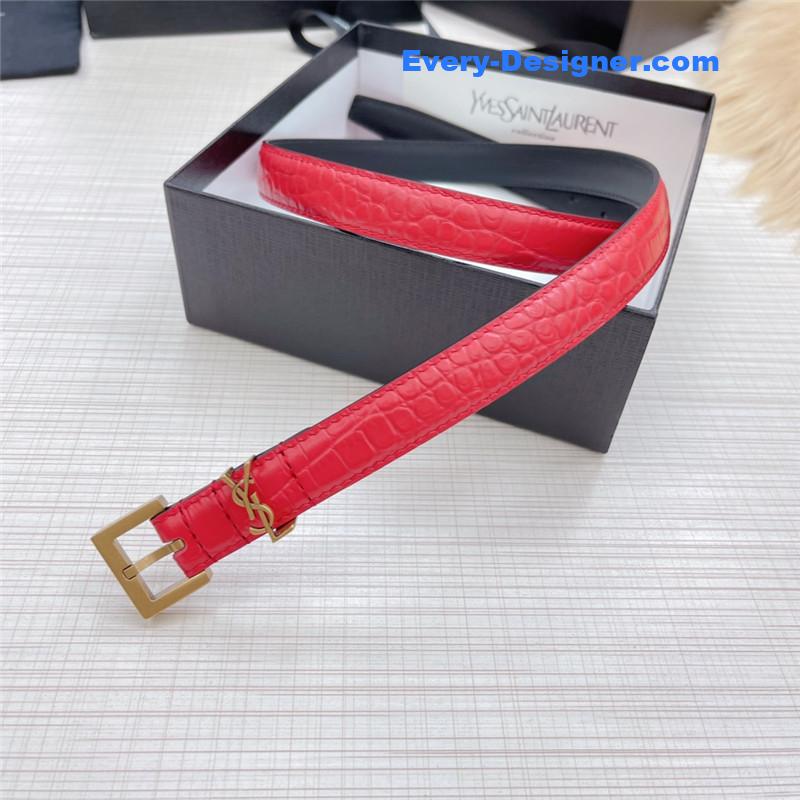 Y51 crocodile grain top layer leather belt