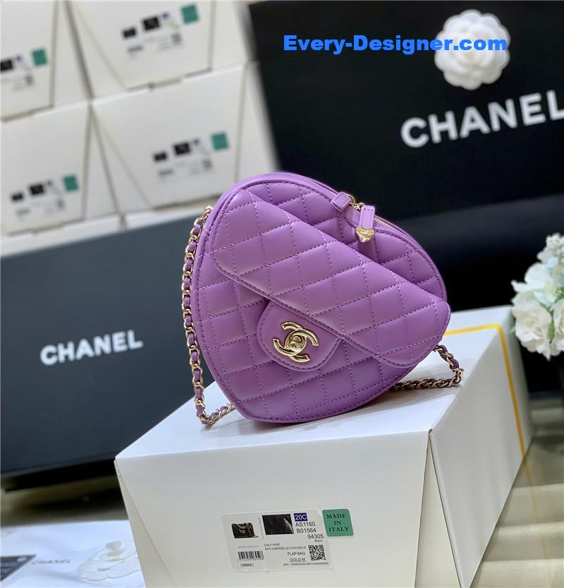 ch**el D1am0nd heart bag purple