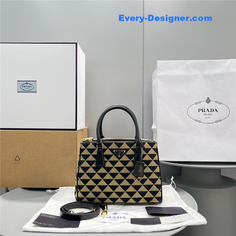 Pra*a galeria embroidered triangle check tote bag
