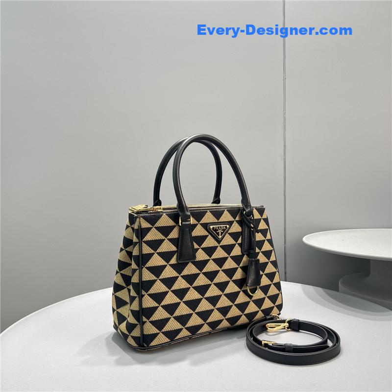 Pra*a galeria embroidered triangle check tote bag