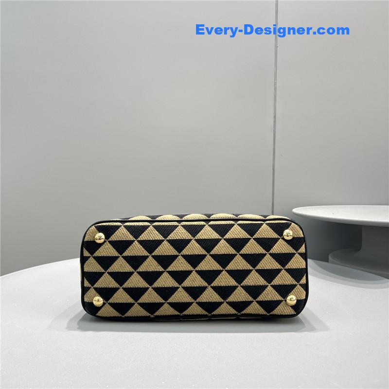 Pra*a galeria embroidered triangle check tote bag