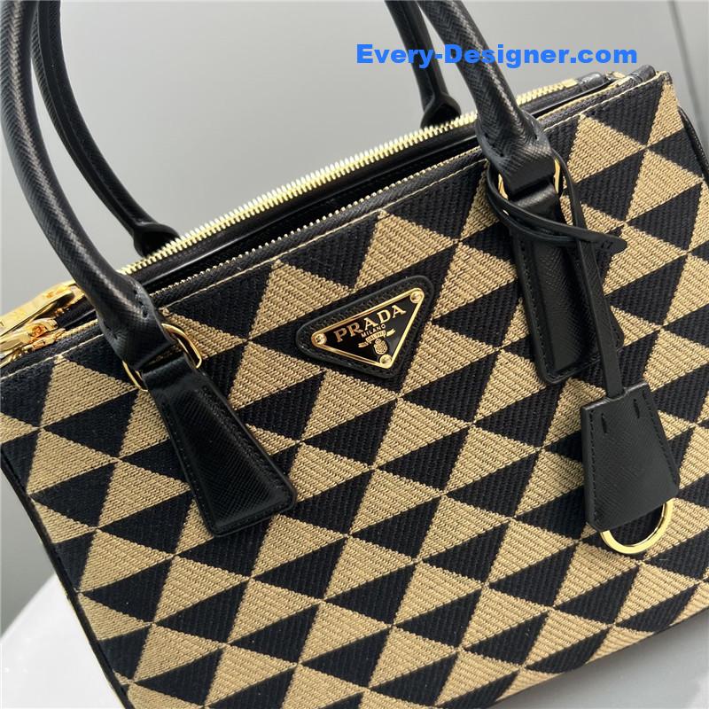 Pra*a galeria embroidered triangle check tote bag