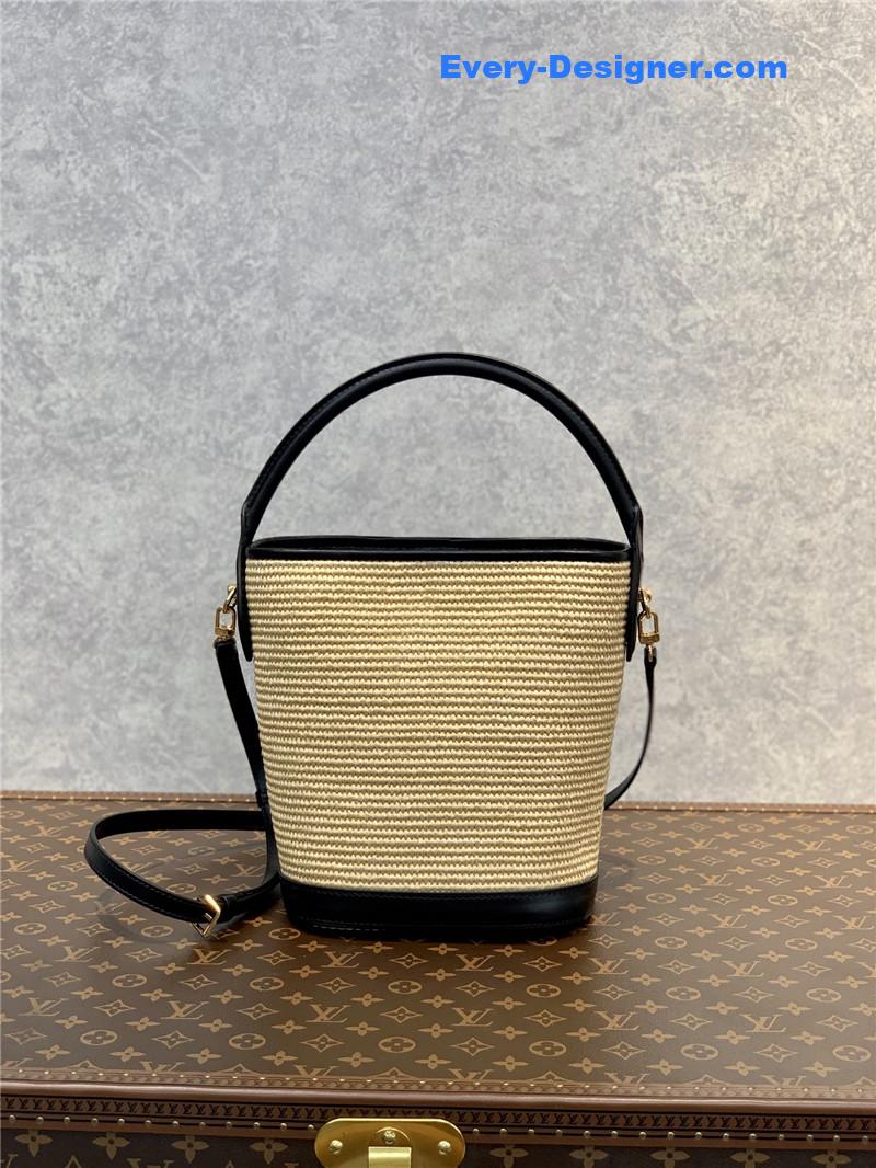 l0vis Vvtt0n lv knitted raffia bag