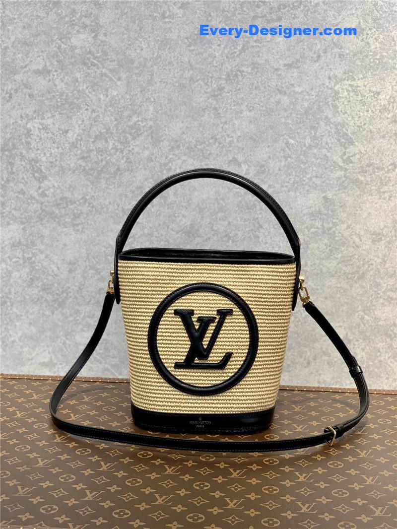 l0vis Vvtt0n lv knitted raffia bag