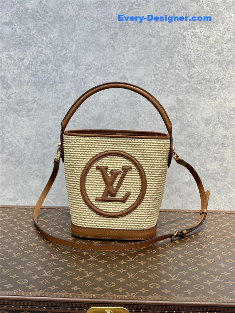 l0vis Vvtt0n lv knitted raffia bag