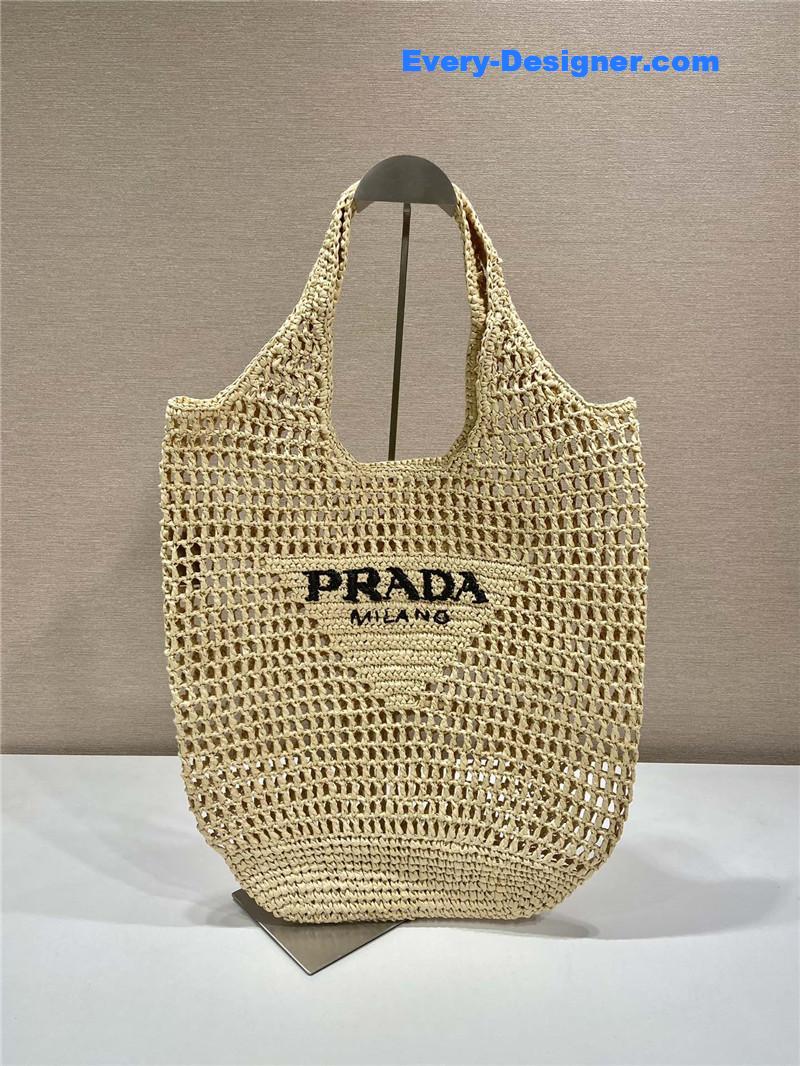 Pra*a beige raffia beach tote bag