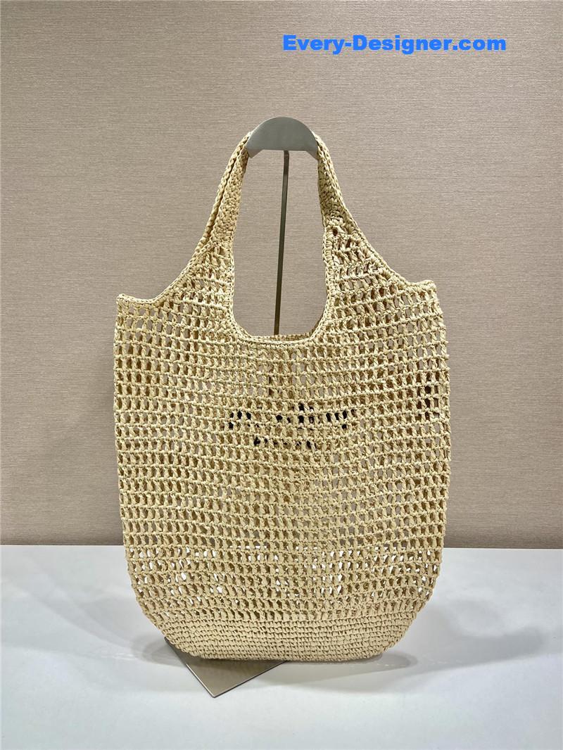 Pra*a beige raffia beach tote bag