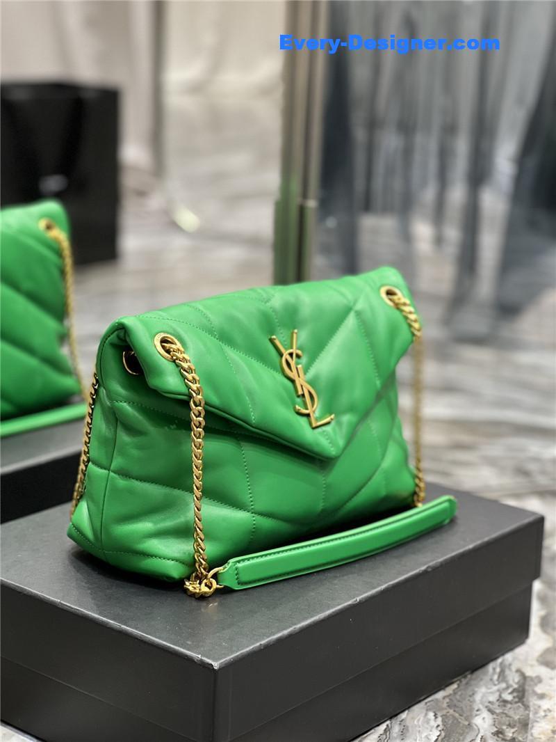 Y51 loulou puffer green sheepskin bag