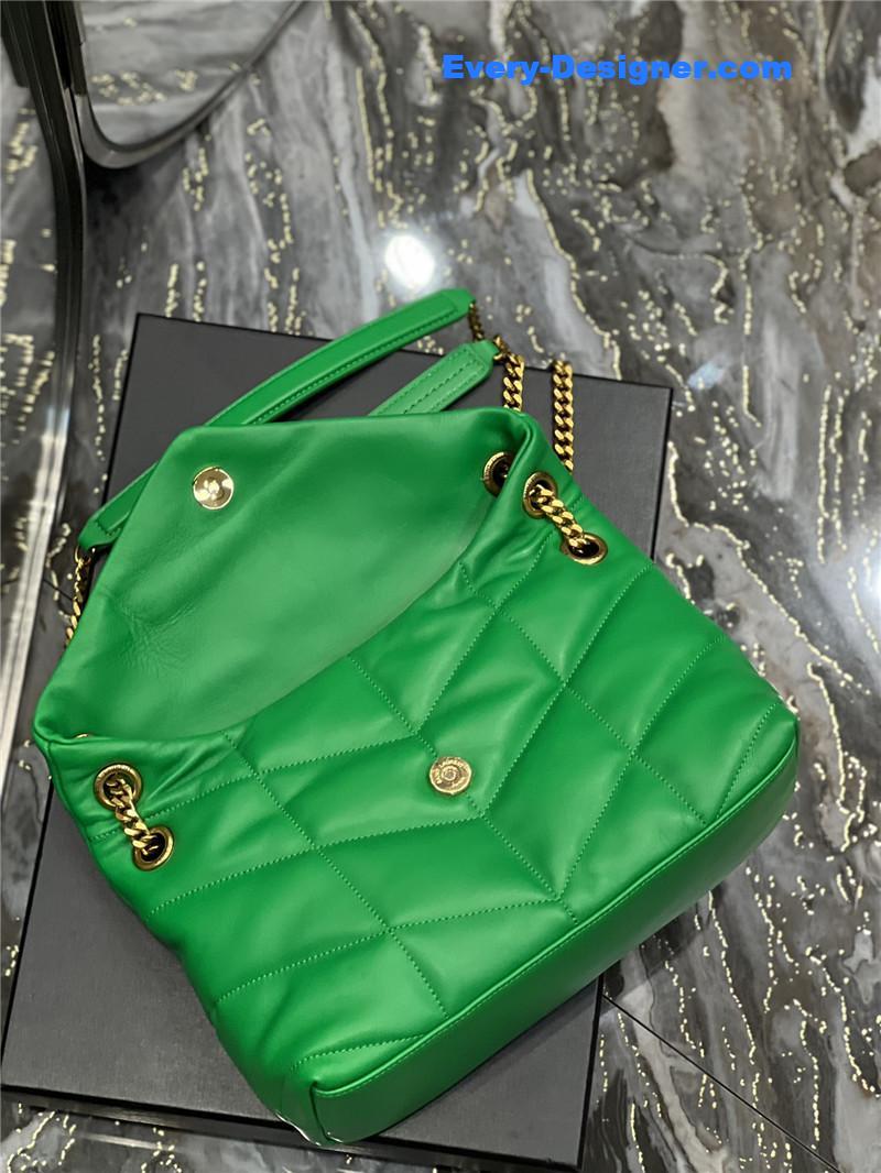Y51 loulou puffer green sheepskin bag