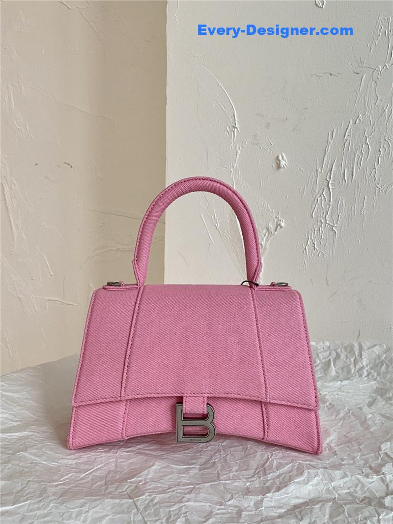 Ba1en*iaga denim hourglass bag pink