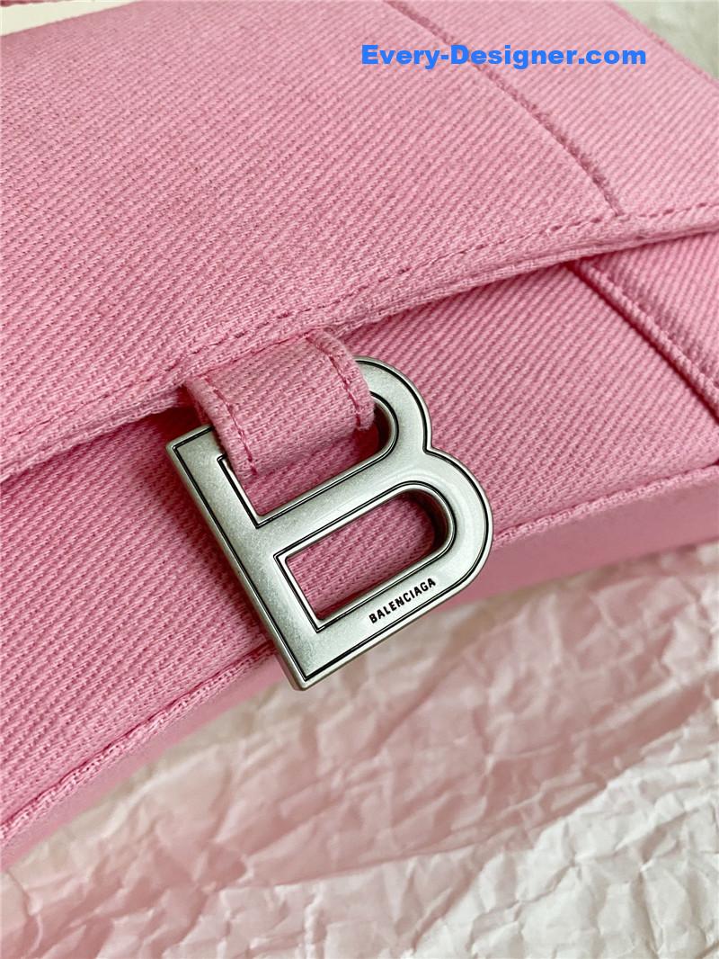 Ba1en*iaga denim hourglass bag pink