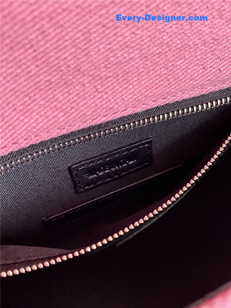 Ba1en*iaga denim hourglass bag pink