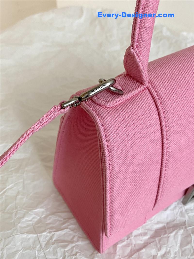 Ba1en*iaga denim hourglass bag pink