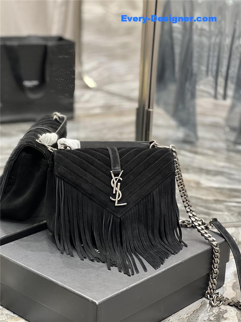 Y51 medium college fringed tote bag