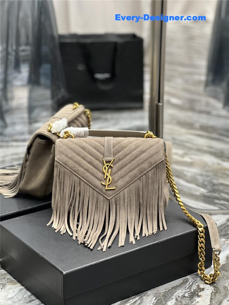 Y51 medium college fringed tote bag