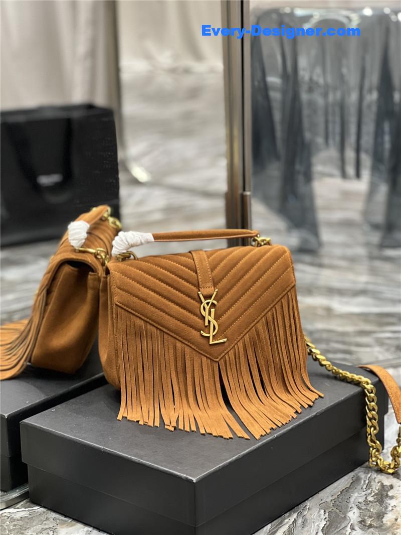 Y51 medium college fringed tote bag