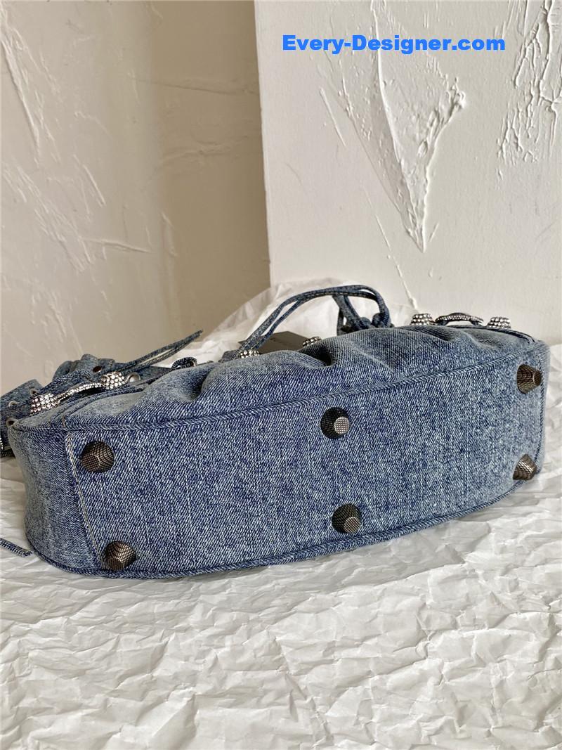 Ba1en*iaga le cagole denim motorcycle bag