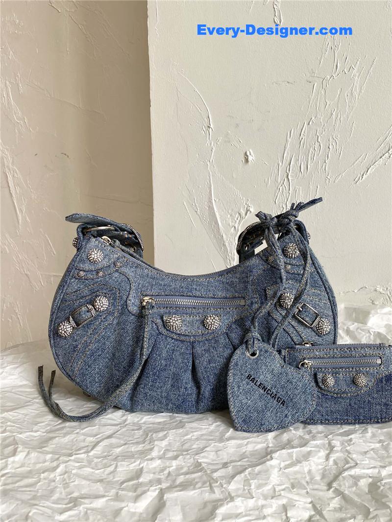 Ba1en*iaga le cagole denim motorcycle bag