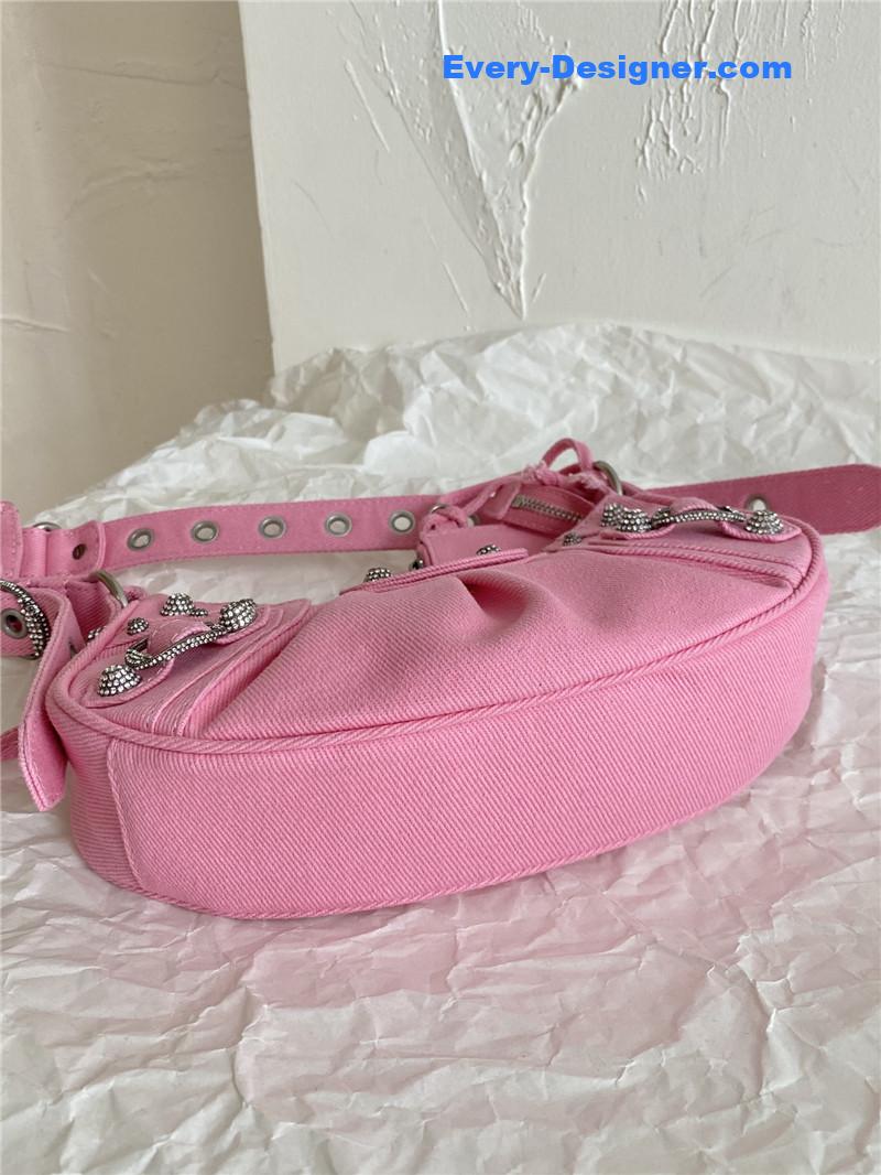 Ba1en*iaga le cagole denim motorcycle bag