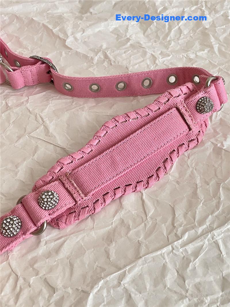 Ba1en*iaga le cagole denim motorcycle bag