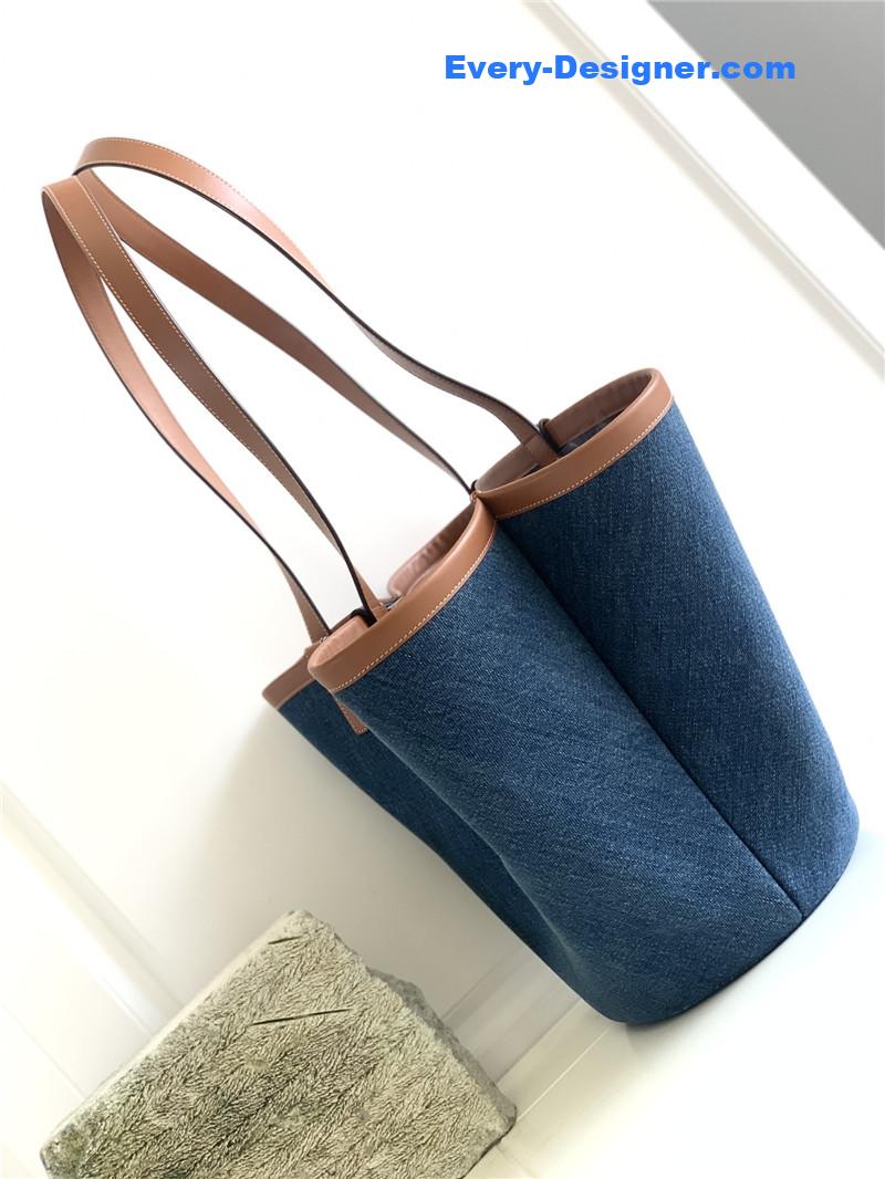 Ce1i*e blue denim canvas couffin bag