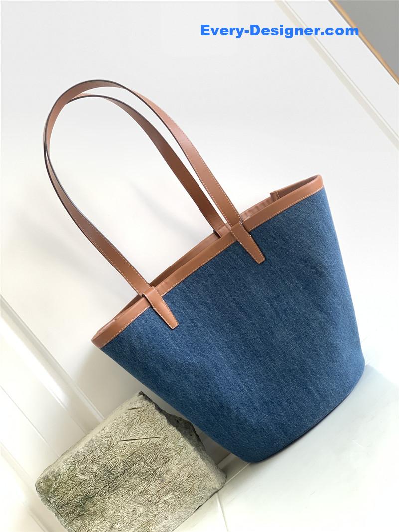 Ce1i*e blue denim canvas couffin bag