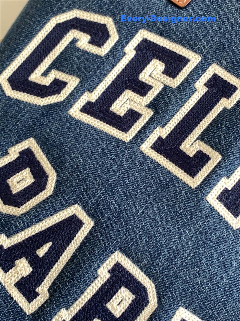 Ce1i*e blue denim canvas couffin bag