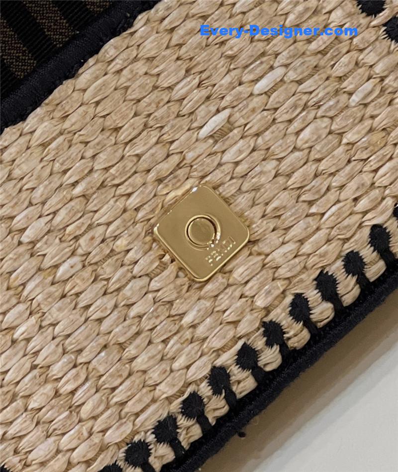 F**di nano baguette raffia charm mini bag