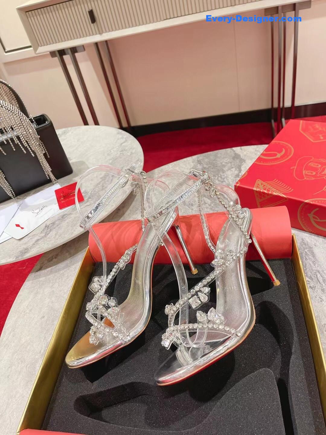 Chr1st1an louboutin crystal chain sandals