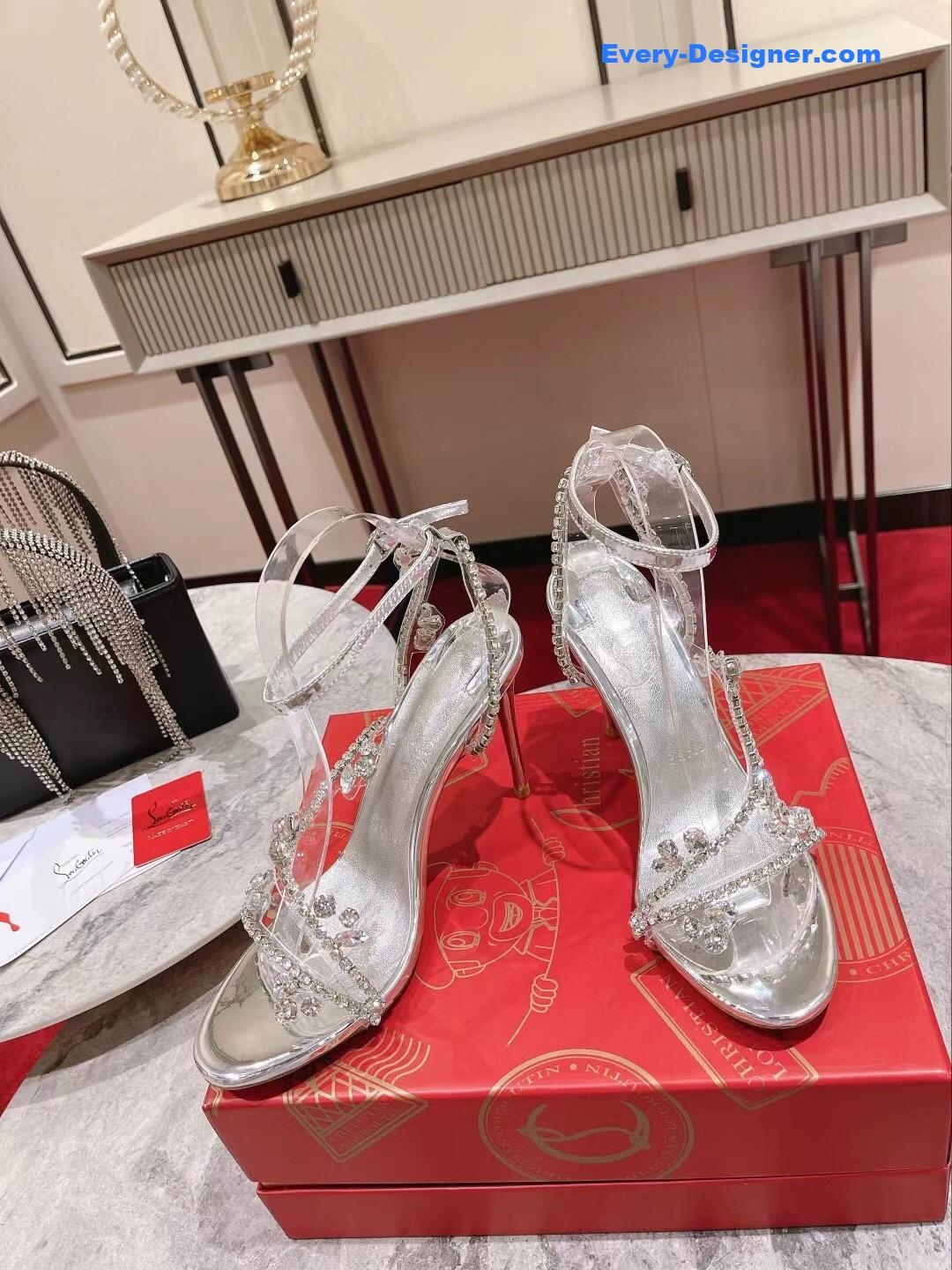 Chr1st1an louboutin crystal chain sandals