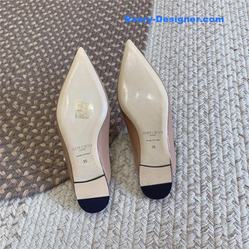 J1m*y Ch00 rhinestone slide sandals