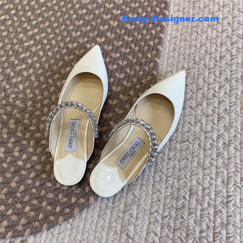 J1m*y Ch00 rhinestone slide sandals