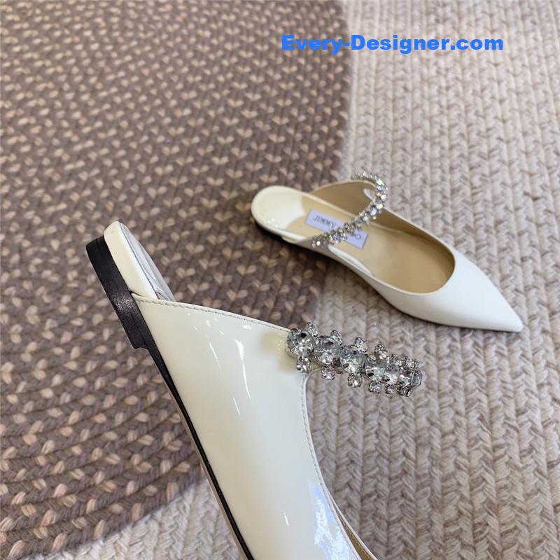 J1m*y Ch00 rhinestone slide sandals