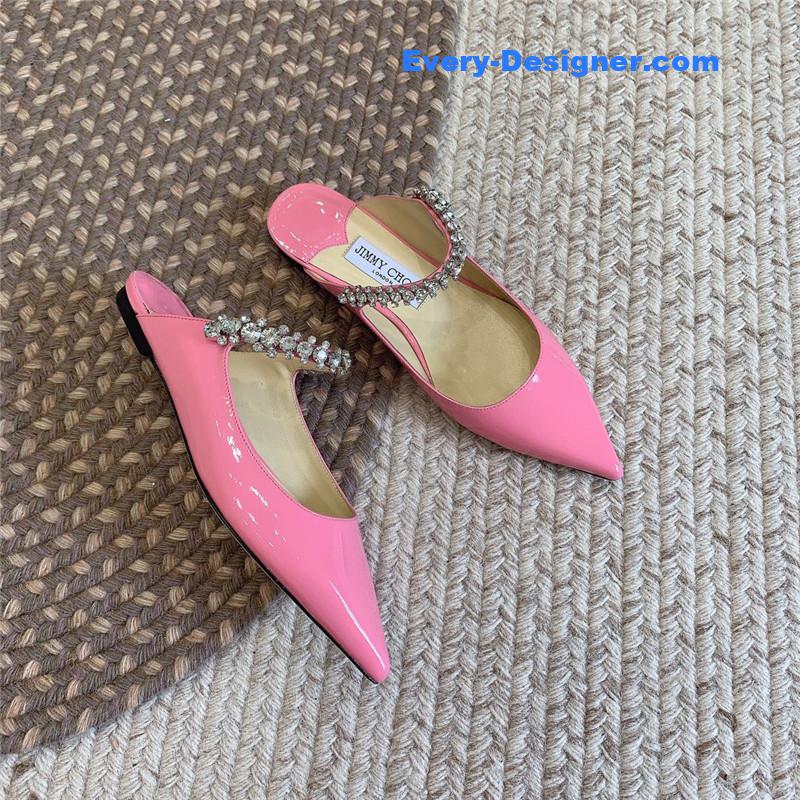 J1m*y Ch00 rhinestone slide sandals