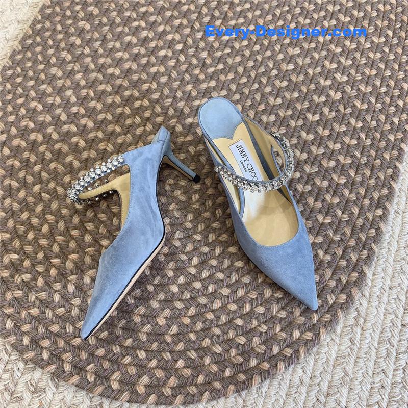 J1m*y Ch00 rhinestone slide sandals