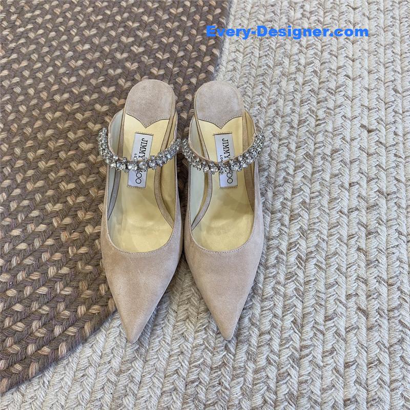 J1m*y Ch00 rhinestone slide sandals