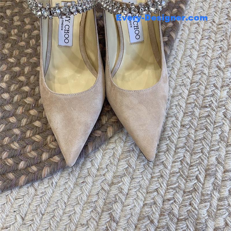 J1m*y Ch00 rhinestone slide sandals