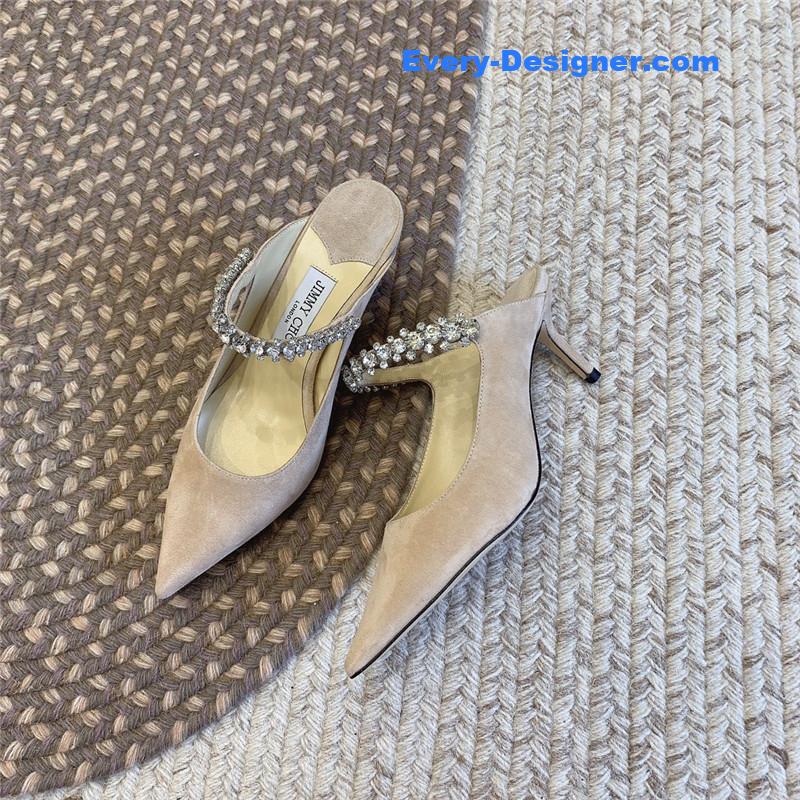 J1m*y Ch00 rhinestone slide sandals