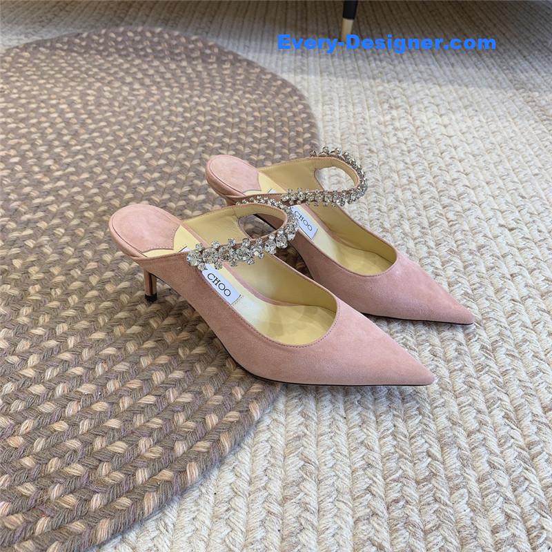 J1m*y Ch00 rhinestone slide sandals