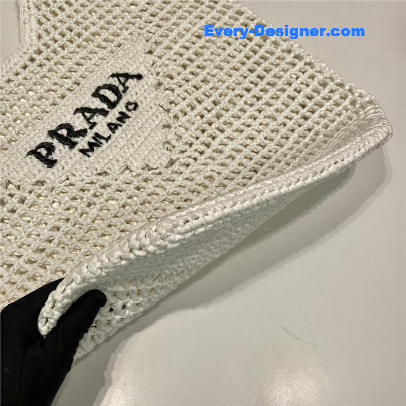 Pra*a raffia tote bag white
