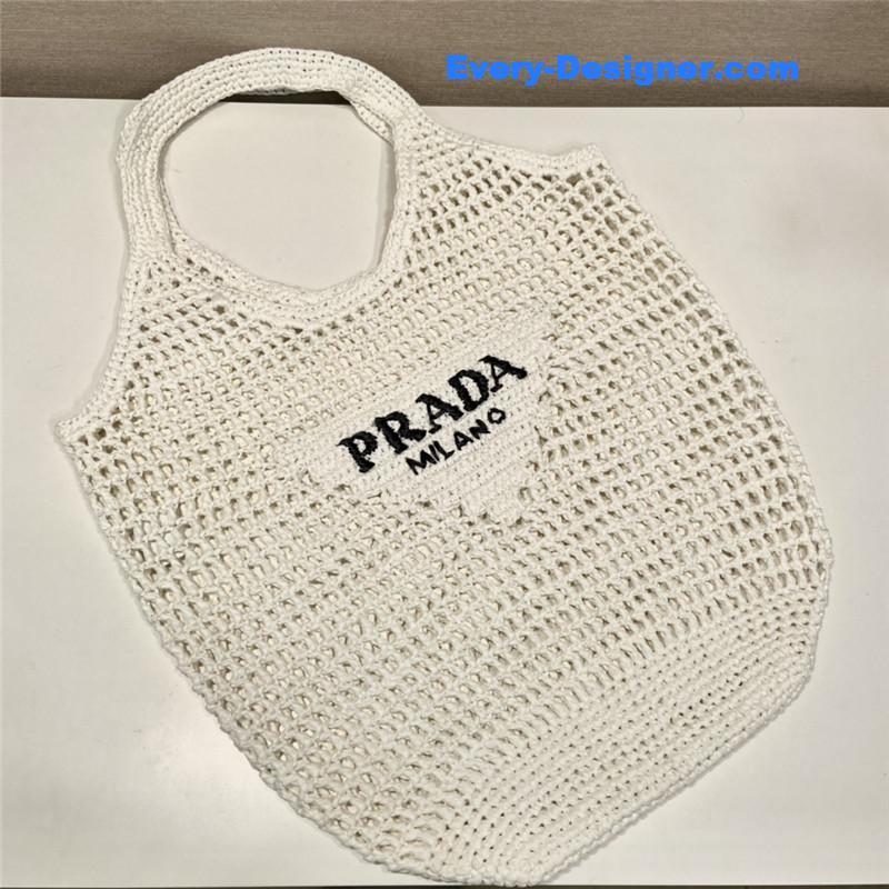 Pra*a raffia tote bag white
